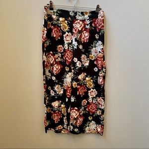 Wild Fable | Floral Stretch Wide Leg Capri Pants